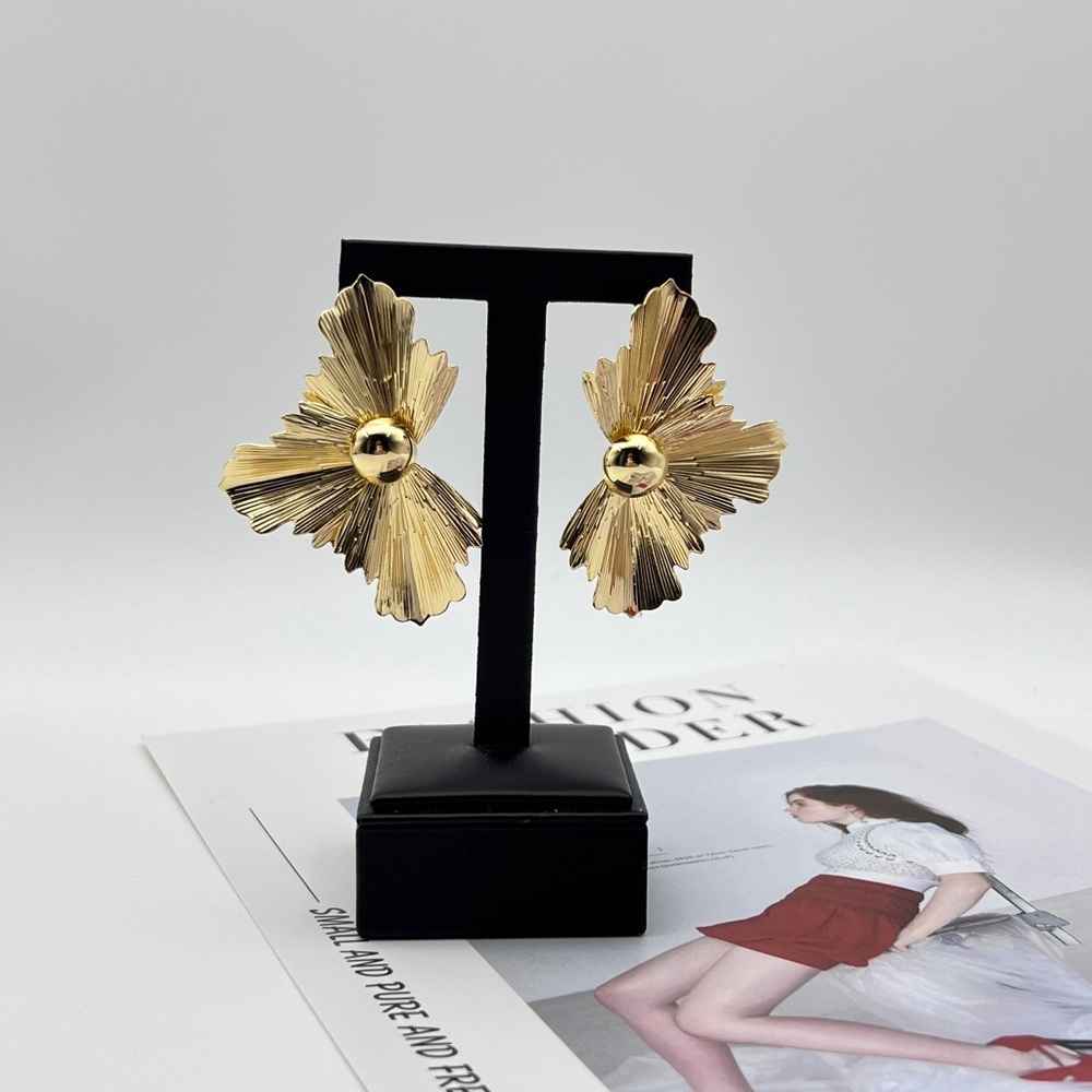 Elegant Gold Floral Earrings